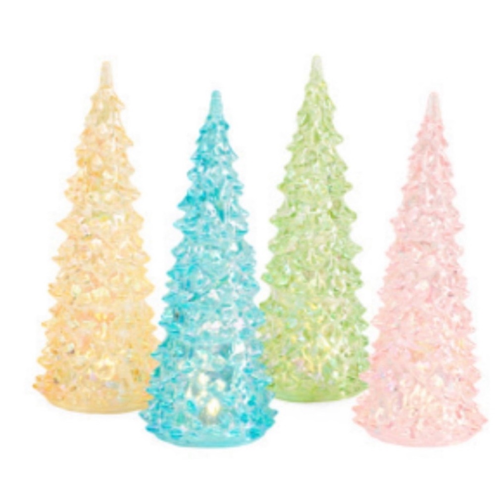 Cupcakes & Cashmere Iridescent Pastel Acrylic LED Christmas Tree Set - Picture 2 of 9